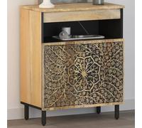 Armoire Latérale, Buffet avec Portes, Meuble de Rangement Salon Chambre à Coucher Salle à Manger, Rétro, Bois Massif 358237