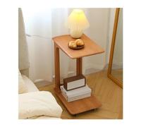 Armoire latérale de canapé en bois simple, table d'appoint mobile en forme de C, mini table basse avec roue, petite table à thé d'angle carré en forme de U de salon meubles pour la maison