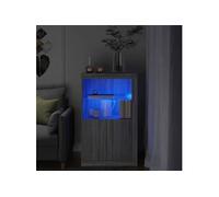 Vidaxl Armoire Latérale Et Lumières Led Sonoma Gris Bois D'ingénierie Gris