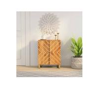 Armoire latérale marron et noir 60x33,5x75 cm bois de manguier