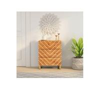 Armoire Latérale Commode Rangement Salon Marron et Noir Bois de Manguier vidaXL