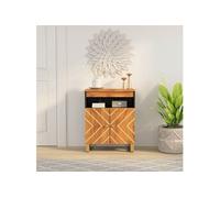 Vidaxl Armoire Latérale Marron Et Noir 60x33,5x75 Cm Bois De Manguier Multicolore