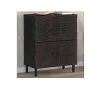 Vidaxl Armoire Latérale Noir 60x33x75 Cm Bois Massif De Manguier Marron