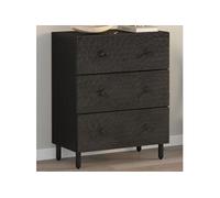 vidaXL Armoire Latérale, Buffet avec Pieds, Meuble de Rangement, Organisateur de Salon Salle de Séjour, Moderne, Noir Bois Massif de Manguier Noir