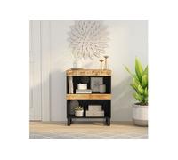 vidaXL Armoire Latérale, Table de Chevet avec Rangement, Buffet de Chambre à Coucher Salon Salle de Séjour, Industriel, Bois Massif de Manguier Bois G