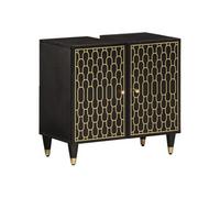 Vidaxl Armoire Lavabo De Salle De Bain Bois Massif De Manguier Marron