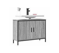 Armoire Lavabo de Salle de Bain, Meuble d'Evier avec Rangement, Armoire sous Vasque Toilette, Moderne, Sonoma Gris 842454