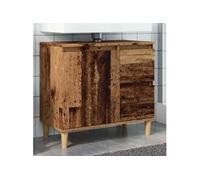 Vidaxl Armoire Lavabo Vieux Bois 65x33x60 Cm Bois D'ingénierie Marron