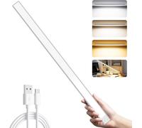 Armoire LED avec capteur,3 Températures de Couleur Lumières LED pour Armoire Dimmable,USB-C Rechargeable LED Armoire Sans Fil Lumière de Nuit Lampe Armoire pour Cuisine Armoire Armoires