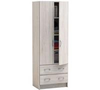 Armoire lingère 2 portes 2 tiroirs Laud Chêne brossé G