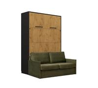 Armoire lit escamotable canapé intégré vert - LOLITA
