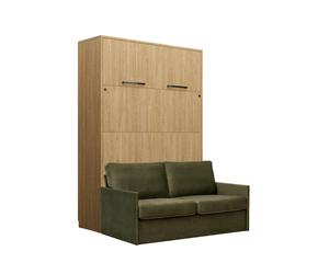 Armoire lit escamotable canapé intégré vert - LOLITA