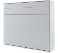Armoire Lit Escamotable Horizontal Lenart 160x200 cm Gris Lit Rabattable Mural Consus