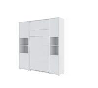 Armoire Lit escamotable Loisir Lenart Blanc 140x200 cm +2 Placards Vertical Rabattable