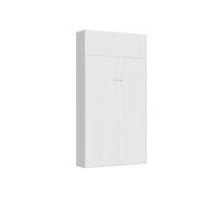 Armoire lit escamotable vertical 120 Kentaro avec èlèment haut Frêne Blanc -