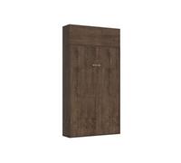 Armoire lit escamotable vertical 120 Kentaro avec èlèment haut Noyer -