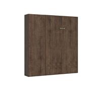 Armoire lit escamotable vertical 140 Kentaro avec colonne Noyer -