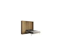 Armoire lit escamotable vertical 160 Kentaro avec colonne Chêne Nature -