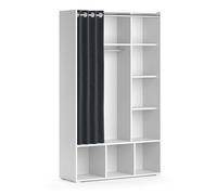 Armoire Luigi 38x178.1cm avec tringle à rideaux Blanc Vicco 40587