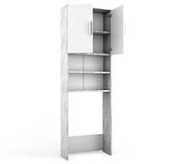 Vicco Armoire Machine à Laver, Béton/Blanc, 64 x 190 cm