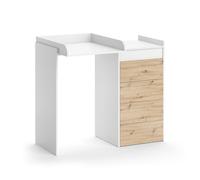 Vicco Armoire Machine à Laver Alf, Blanc/Chêne, 116 x 98 cm avec 4 tiroirs