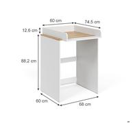 Armoire machine à laver Viktor, 68x88.2cm 2 pièces avec plan à langer, Blanc/Chêne Artisan, Vicco 58031