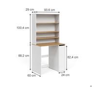 Vicco Armoire Machine à Laver Viktor, Blanc/Artisan, 93.6x88.2cm 2 Parties avec Armoire et étagère, adapté à l'installation sur des Machines à Laver courantes