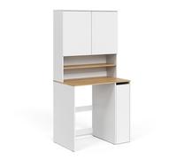 Vicco Armoire Machine à Laver Viktor, Blanc/Artisan, 93.6x88.2cm 2 pièces avec étagère, Convient pour Le Rangement de lessive et de Serviettes