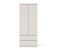 Armoire MAJA 80 cm cachemire - 2 portes + 2 tiroirs, penderie + étagères | système de meubles pour toute la pièce
