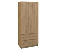 Armoire - MALWA - SS-90 - Chêne artisanal - 2 tiroirs - 2 portes - Style scandinave