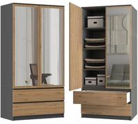 Armoire Malwa SS-90L CHÊNE ANTHRACITE ARTISAN