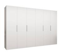 Armoire Marbella 1 - H 202 cm, L 300 cm, P 52 cm - Corps Blanc, Poignée Cachemire - Meuble Moderne pour Salon - ABIKSMEBLE