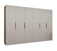 Armoire Marbella 1 - H 202 cm, L 300 cm, P 52 cm - Corps Cachemire, Poignée Noir - Meuble Moderne pour Salon - ABIKSMEBLE