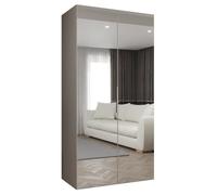 Armoire Marbella 3 avec Mirroir - H 202 cm, L 100 cm, P 52 cm - Corps Cachemire, Poignée Cachemire - Meuble Moderne - ABIKSMEBLE