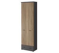 Armoire ""Marco"" - Gris/Beige - L 60 x H 203 x P 32 cm