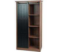 Mendler Armoire HWC-K75 Aspect Bois métal Industriel 163x76x38cm Brun