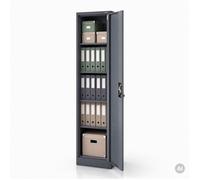 Jan Nowak Armoire à Dossiers Métal 4 Étagères Verrouillable 185x45x40 cm