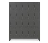 Armoire métallique avec compartiments, 1360 x 1720 x 450 mm, anthracite