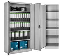 Armoire Métallique Bureau TECTAKE 4 Étagères Réglables 90x40x180cm Rangement