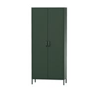 Jan Nowak Armoire Chambre Adulte Enfant en Métal 2 Portes - Flavio | Etagères, Tringles à Vêtements | Armoire de Rangement Chambre, Armoire Penderie | 80 x 185 x 45 cm | Vert Bouteille