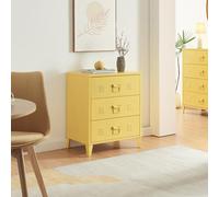 Armoire métallique 'Hämeenlinna' avec 3 tiroirs acier 60 x 40 x 72 cm jaune