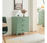 Armoire métallique 'Hämeenlinna' avec 3 tiroirs acier 60 x 40 x 72 cm vert mat