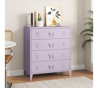 Armoire métallique 'Hämeenlinna' avec 4 tiroirs acier 80 x 40 x 92 cm Lila