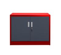 Armoire métallique Saratow rouge-anthracite bureau stock atelier armoire à outil