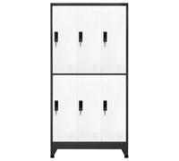 Armoire Métallique Verrouillable 90 x 45 x 180 cm, Acier, Anthracite | Acier durable, porte-étiquette, fentes d'aération, tringle incluse, style moderne, usage collectif
