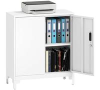 Armoire métallique verrouillable HOMCOM, armoire de rangement à 2 niveaux avec double porte, organiseur de bureau moderne, 80 x 35 x 91 cm, blanc