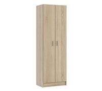 Armoire meuble à chaussures coloris Chêne canadian - longueur 59 cm x hauteur 180 cm x profondeur 37 cm