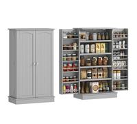 Armoire de cuisine rangement épices 2 portes 4 étagères 12 porte-épices dim. 60 x 30 x 104 cm gris