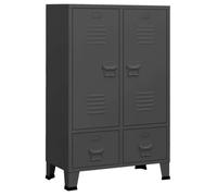 Armoire MGH - Garde-robe Chambre - industrielle Anthracite 67x35x107 cm - Acier M389