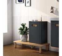 Armoire mi-haute VitrA Sento 60884 40 x 29,5 x 56 cm, anthracite mat, décor, 1 porte, charnière à gauche